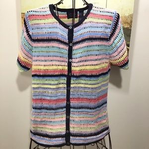 Liz Claiborne | Striped Short Sleeve Knit Top M